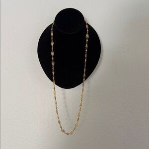 Vintage Gold Tone Beaded Filigree Necklace